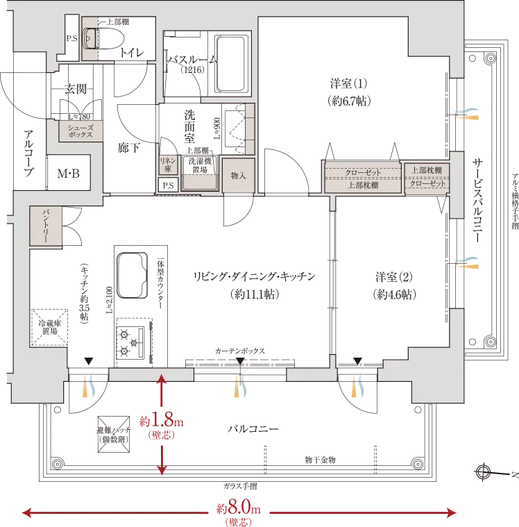 Cタイプの間取り図