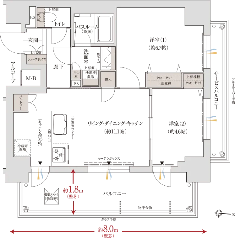 Cタイプの間取り図